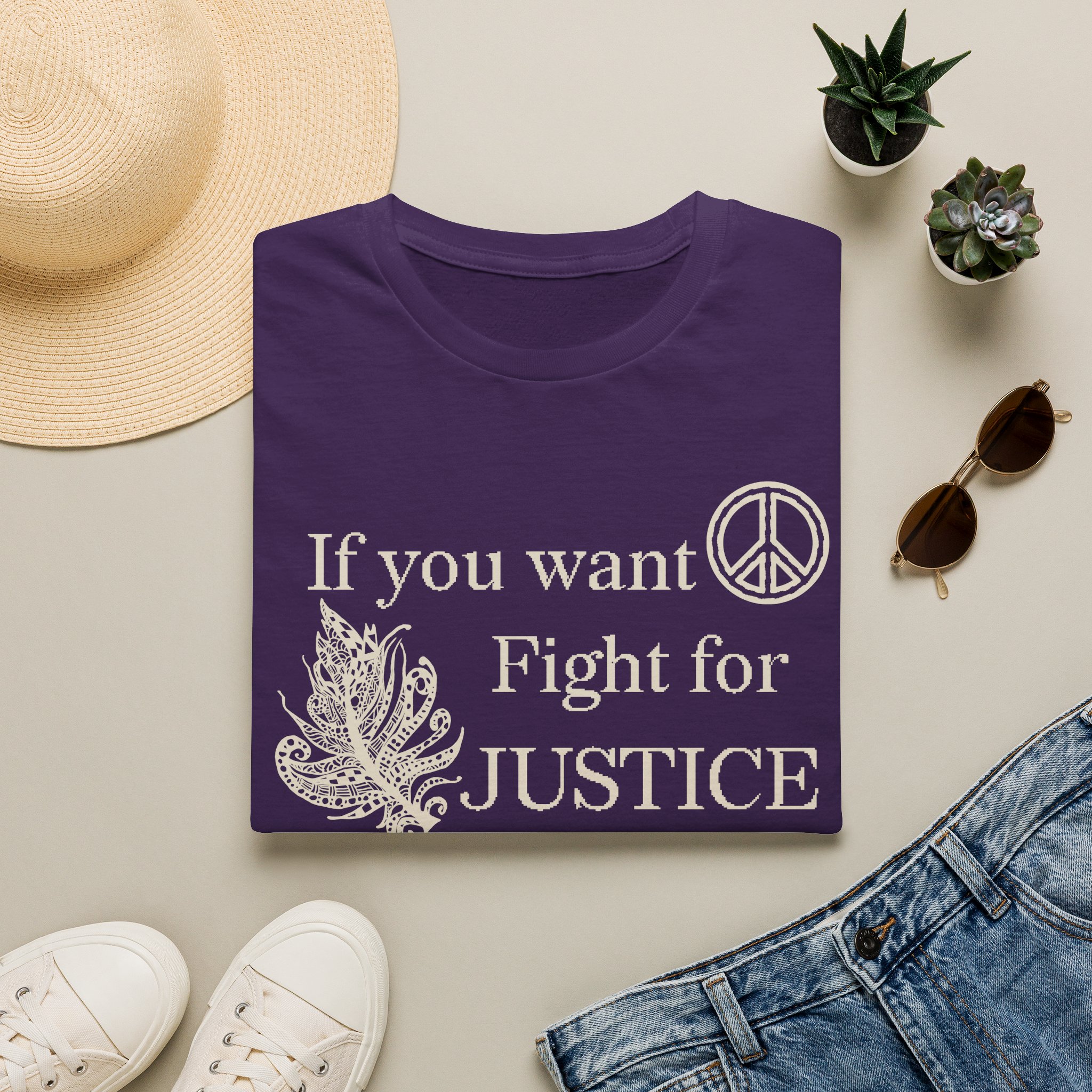 Justice Peace T-Shirt | "If you want peace then fight for justice" Statement Tee - Image 49