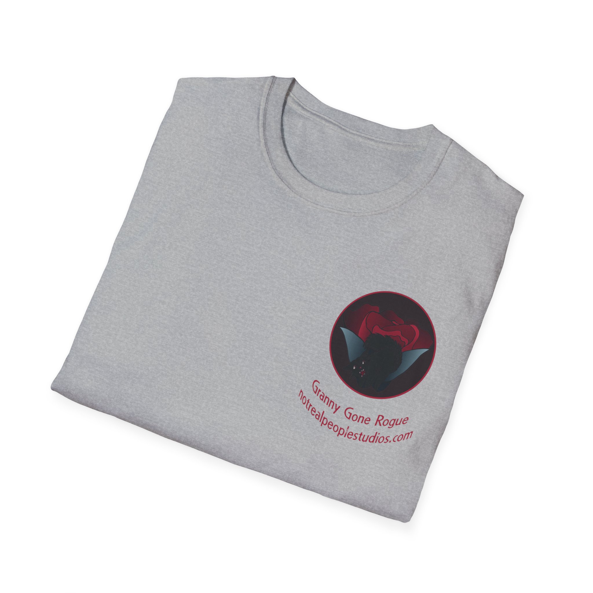 Granny Gone Rogue Logo T-Shirt | Red Rose and Black Cat T-Shirt - Image 16