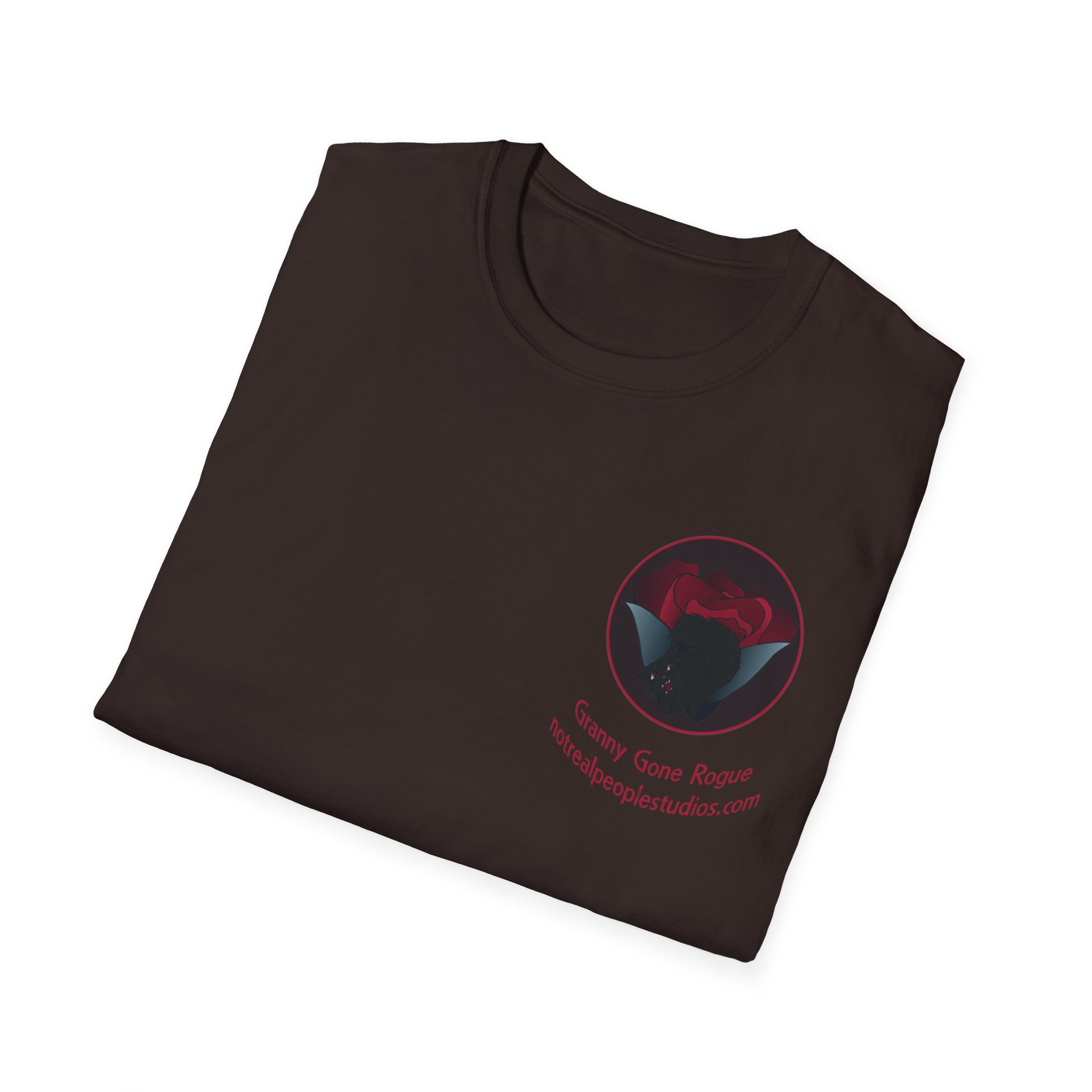 Granny Gone Rogue Logo T-Shirt | Red Rose and Black Cat T-Shirt - Image 20
