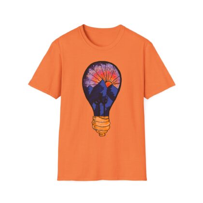 Mountain Sunset Lightbulb T-Shirt — Vintage Adventure Graphic Tee