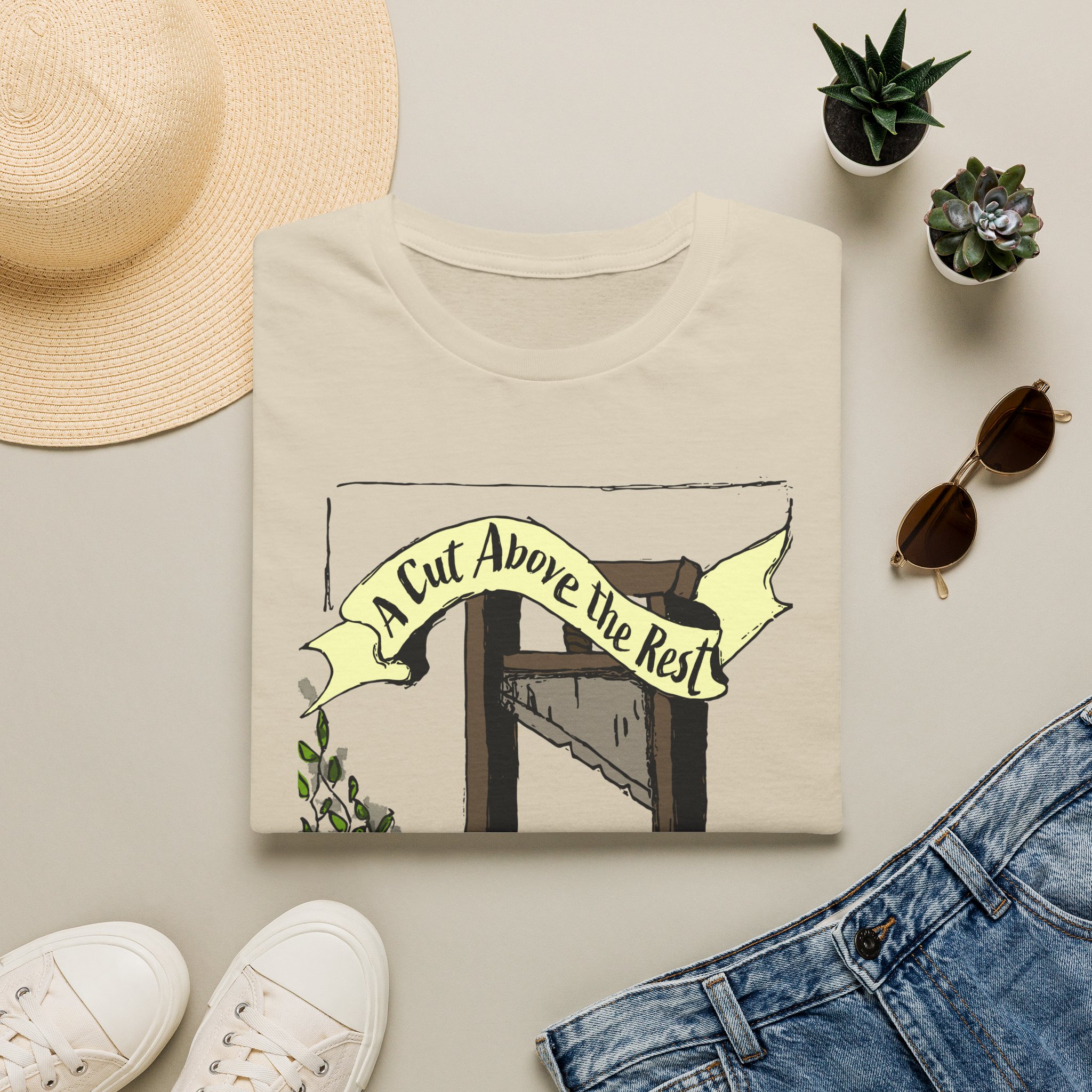 “A Cut Above the Rest” Guillotine Graphic Tee - Image 9