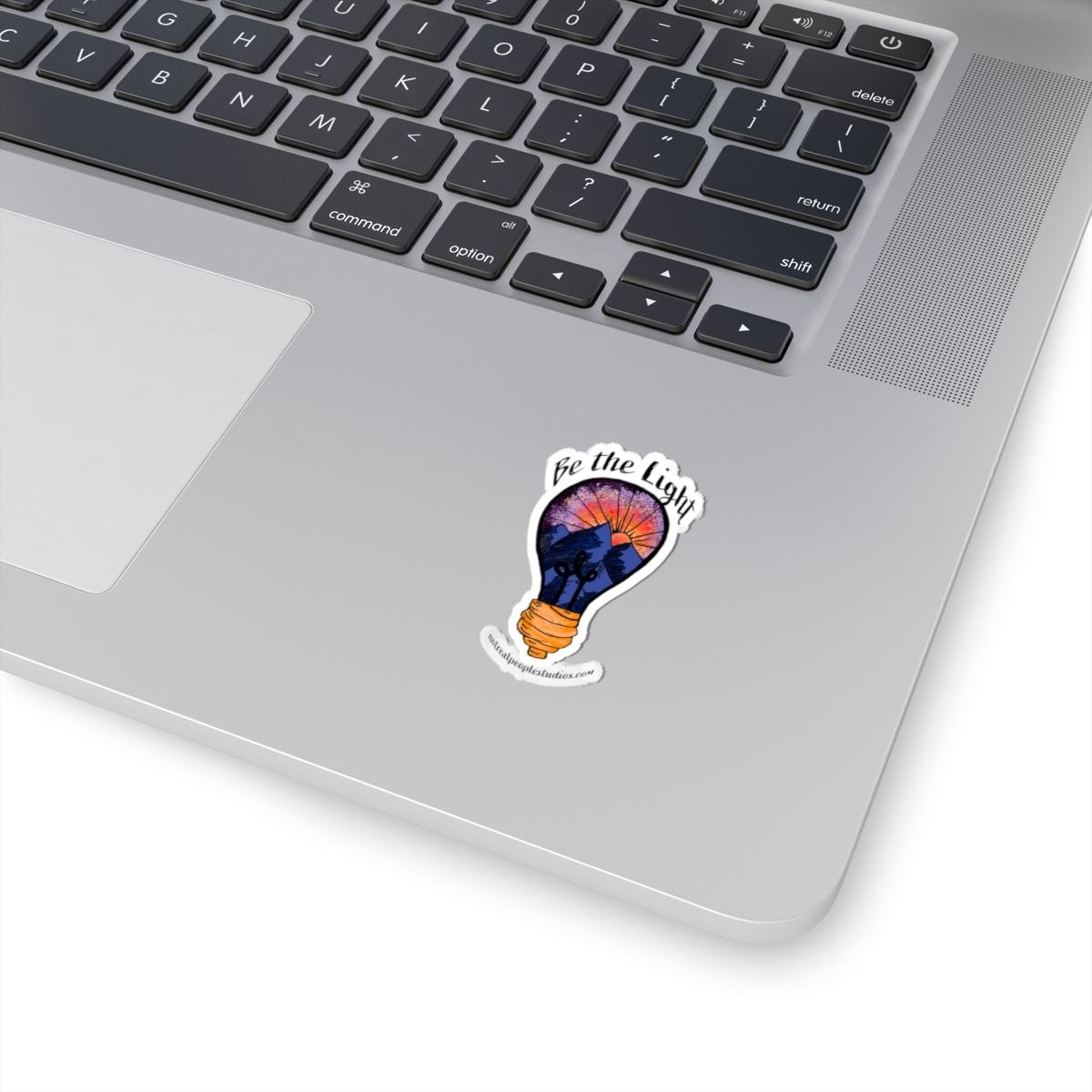 Be the Light Sticker — Inspirational Mountain Sunset Kiss-Cut Sticker - Image 11