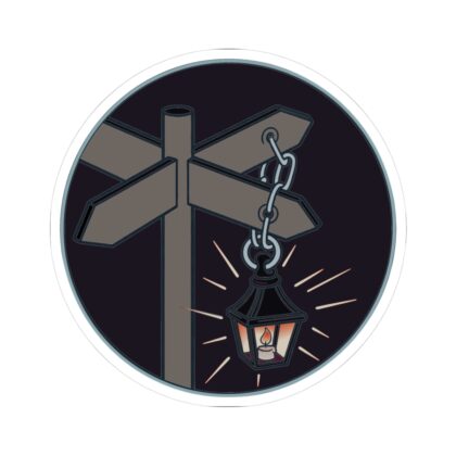 Cursed Crossroads Tours Sticker | Lantern & Signpost Kiss-Cut Sticker