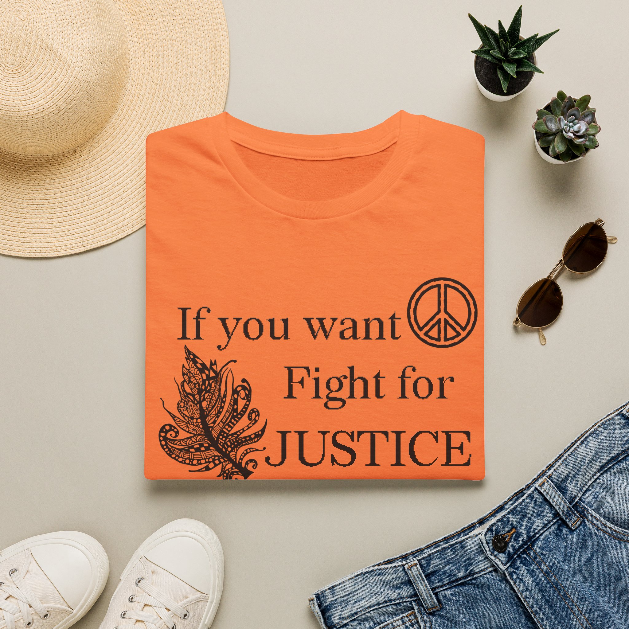 Justice Peace T-Shirt | "If you want peace then fight for justice" Statement Tee - Image 5