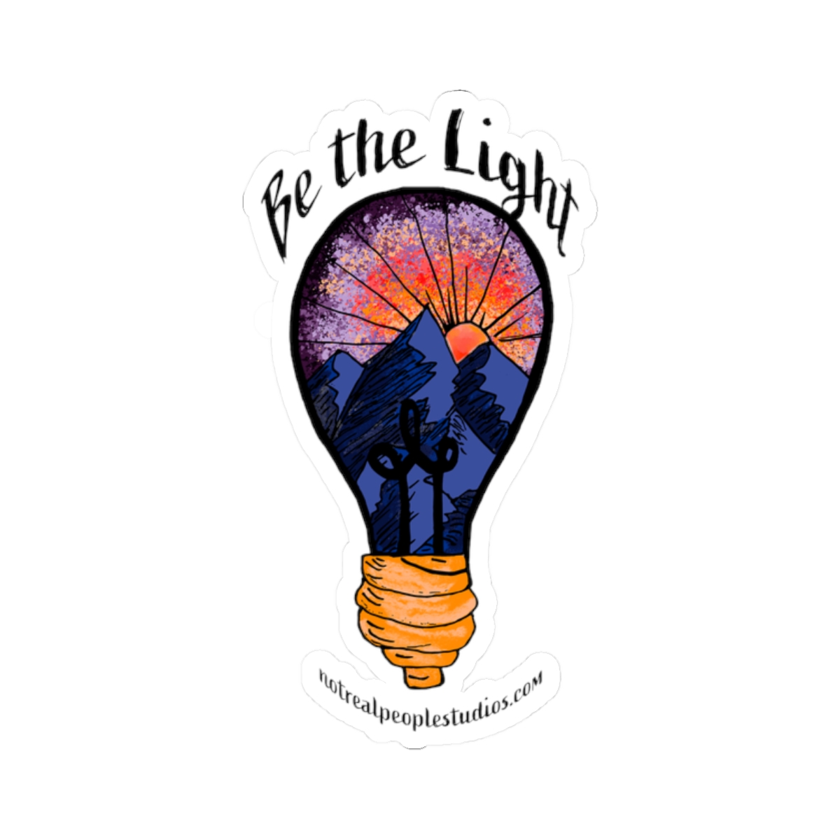 Be the Light Sticker — Inspirational Mountain Sunset Kiss-Cut Sticker - Image 10