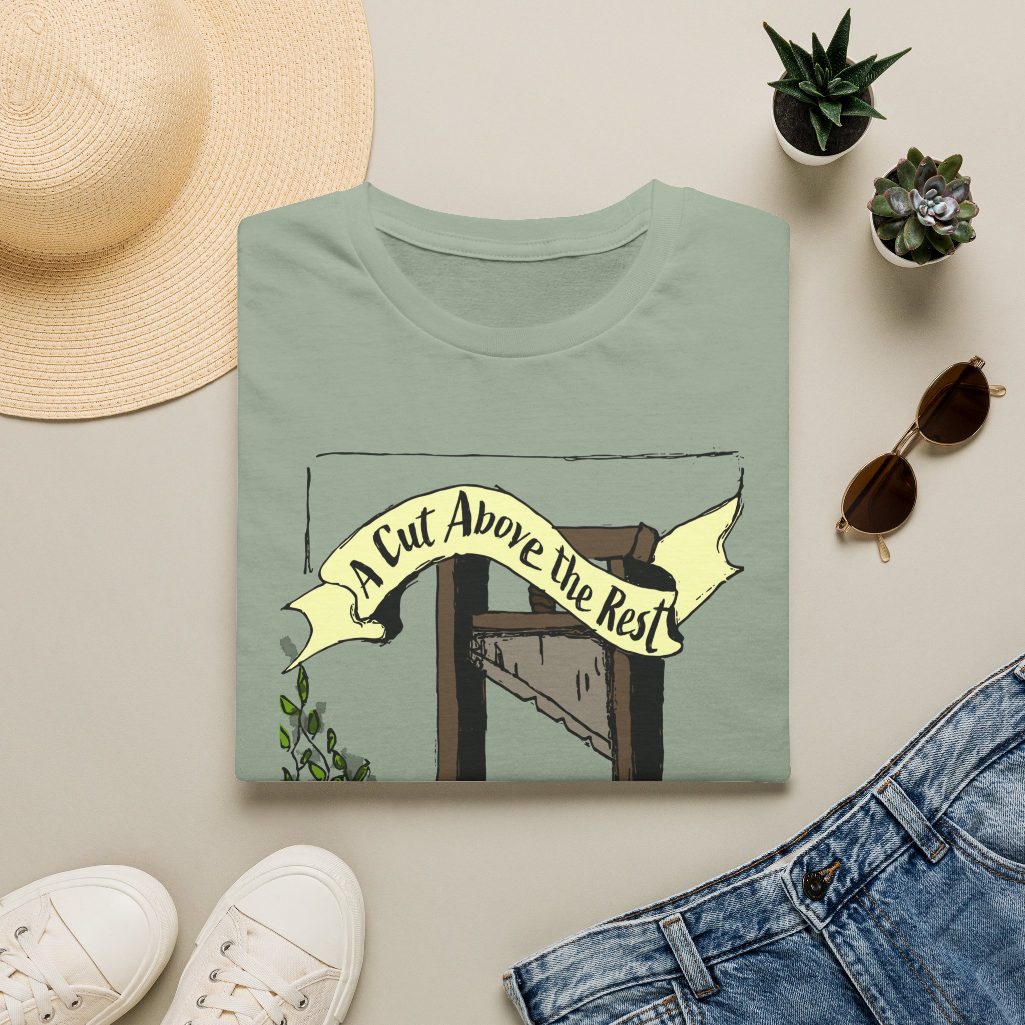 “A Cut Above the Rest” Guillotine Graphic Tee - Image 2