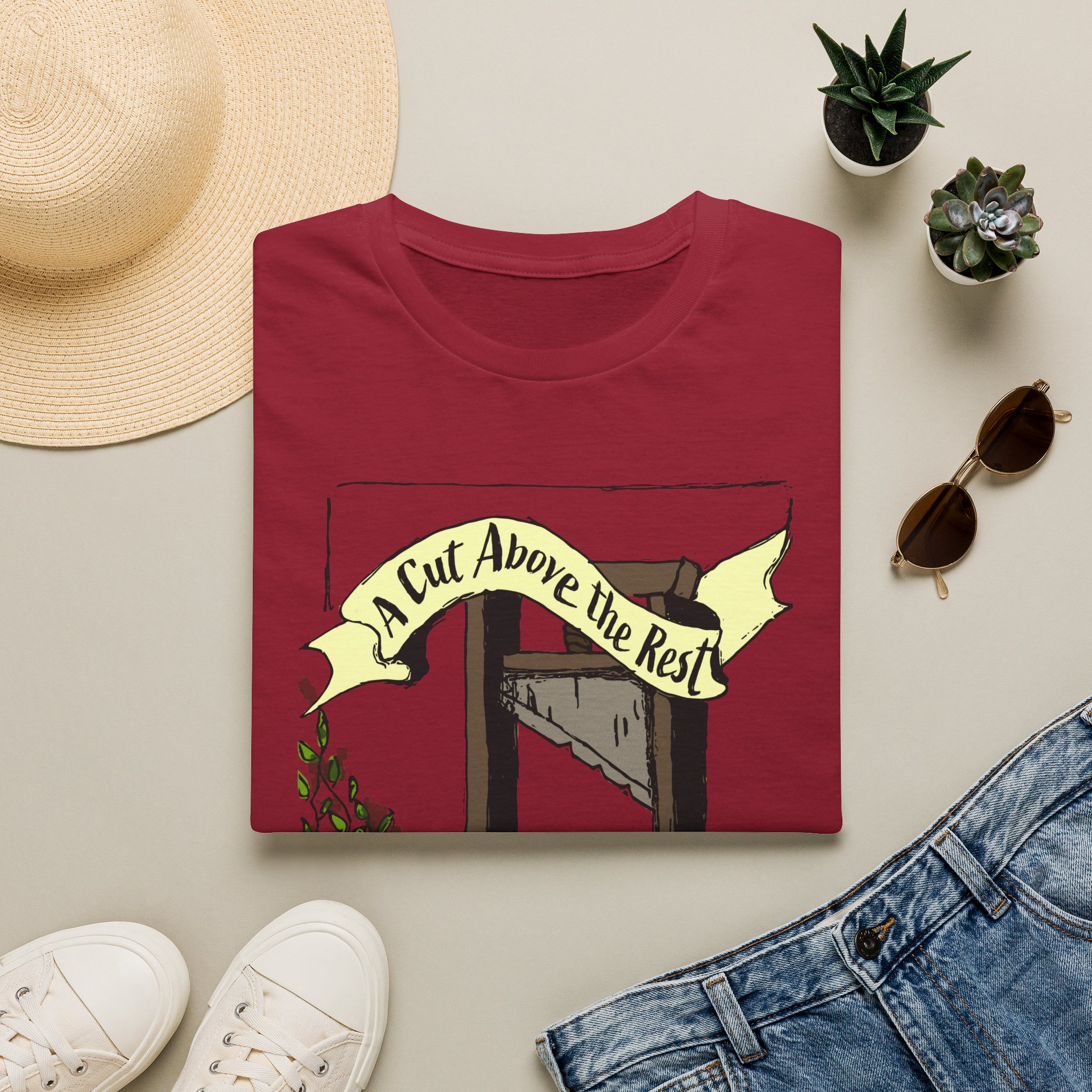 “A Cut Above the Rest” Guillotine Graphic Tee - Image 57