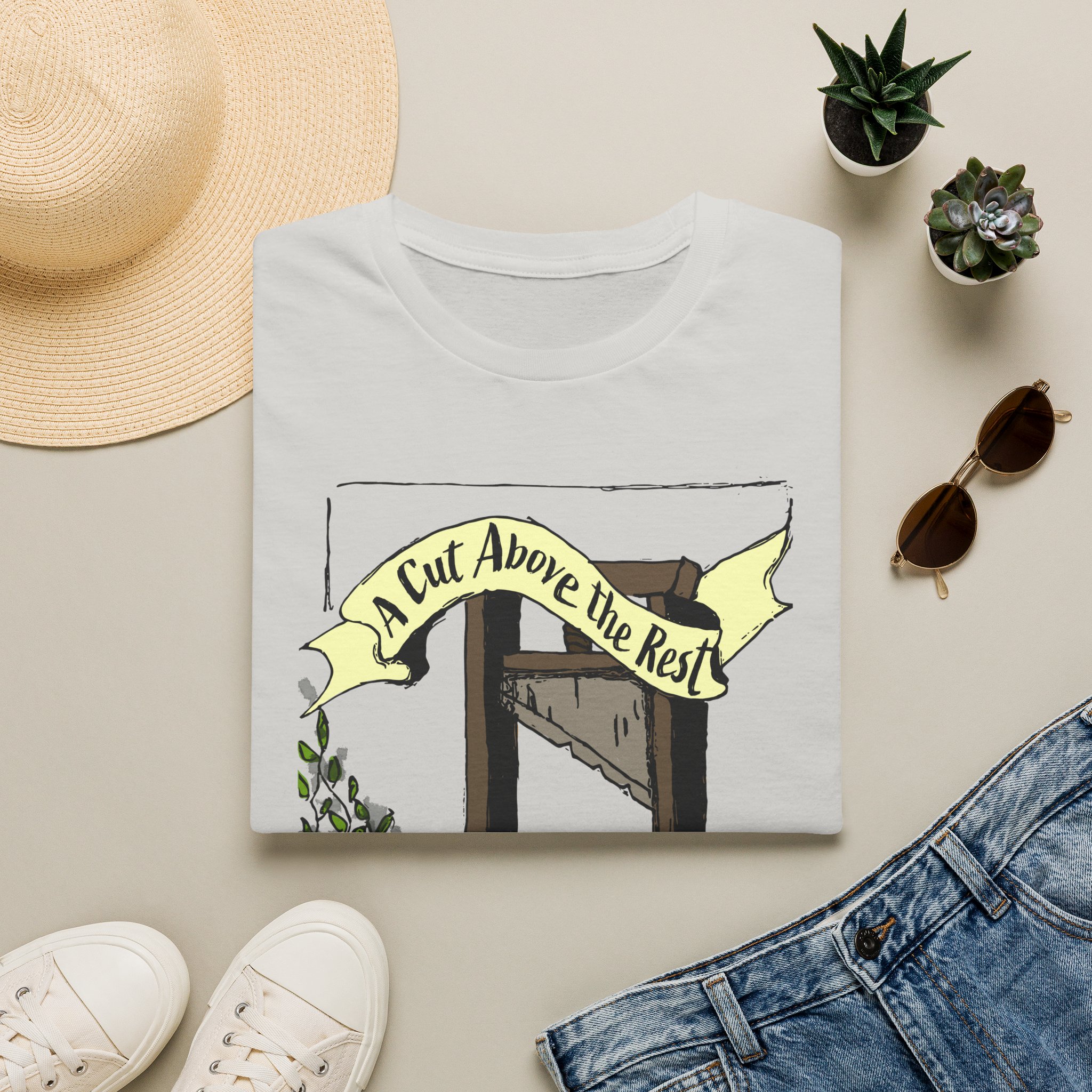 “A Cut Above the Rest” Guillotine Graphic Tee - Image 13