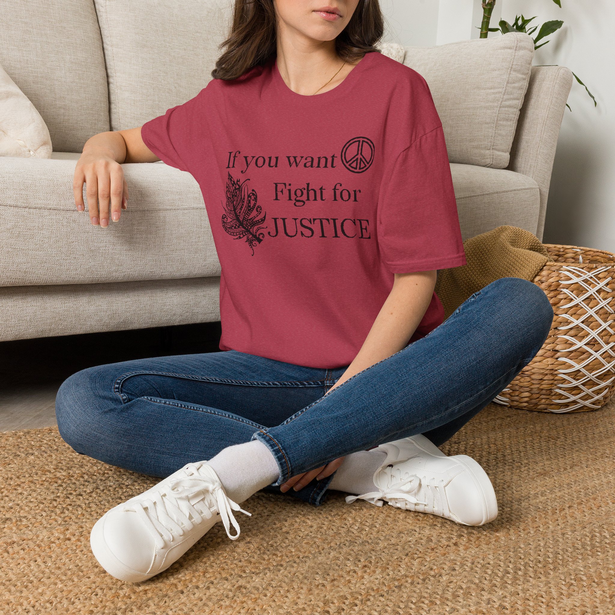 Justice Peace T-Shirt | "If you want peace then fight for justice" Statement Tee - Image 54