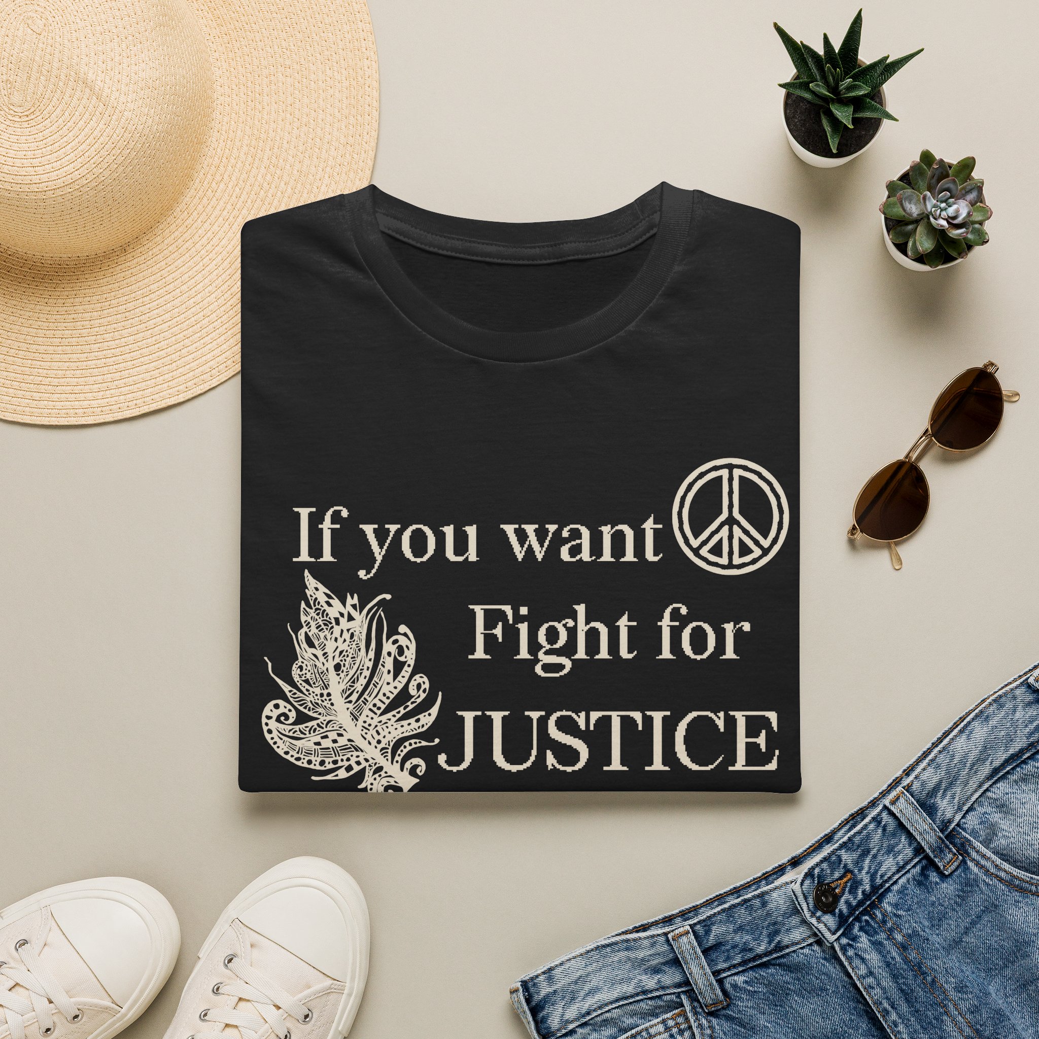 Justice Peace T-Shirt | "If you want peace then fight for justice" Statement Tee - Image 9