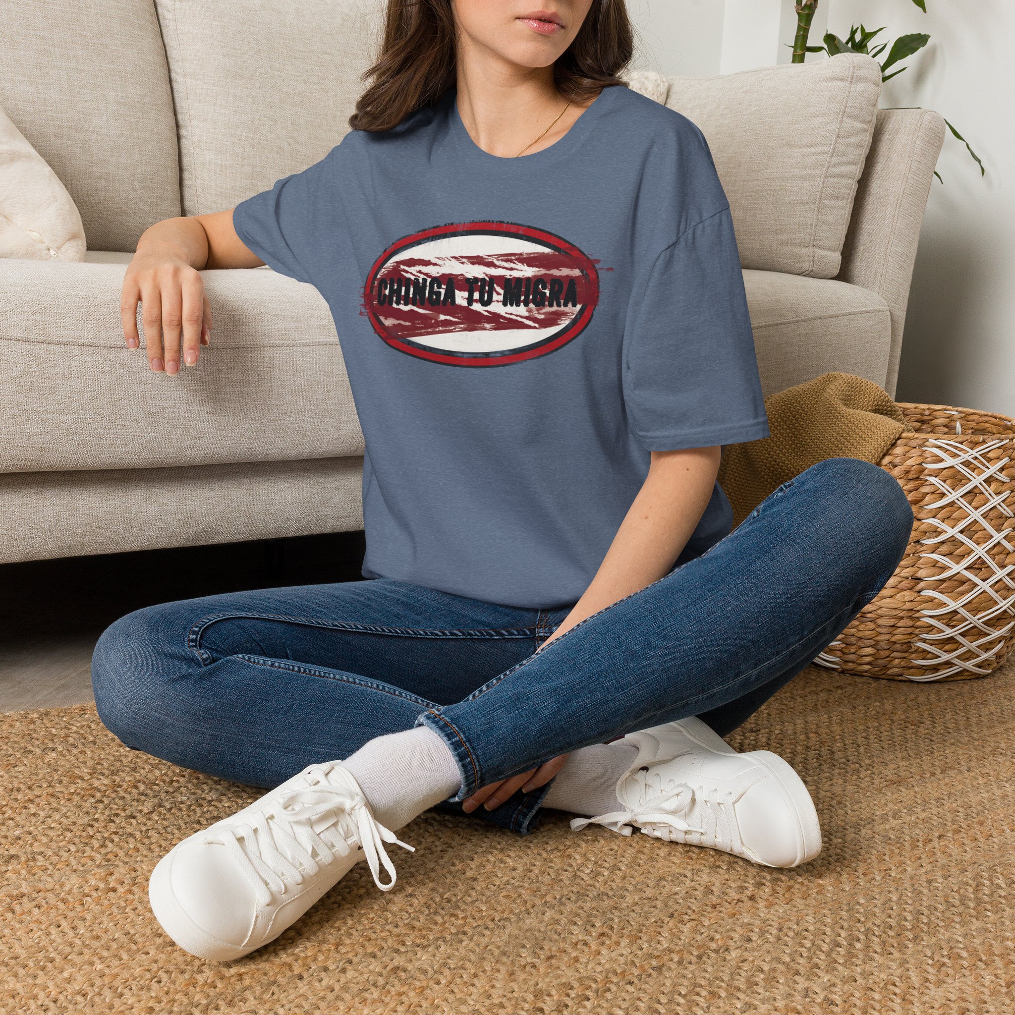 "Chinga Tu Migra" Distressed Political Statement T-Shirt - Image 18