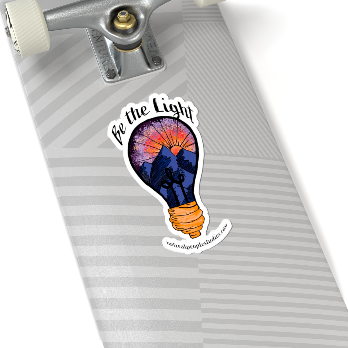 Be the Light Sticker — Inspirational Mountain Sunset Kiss-Cut Sticker - Image 8