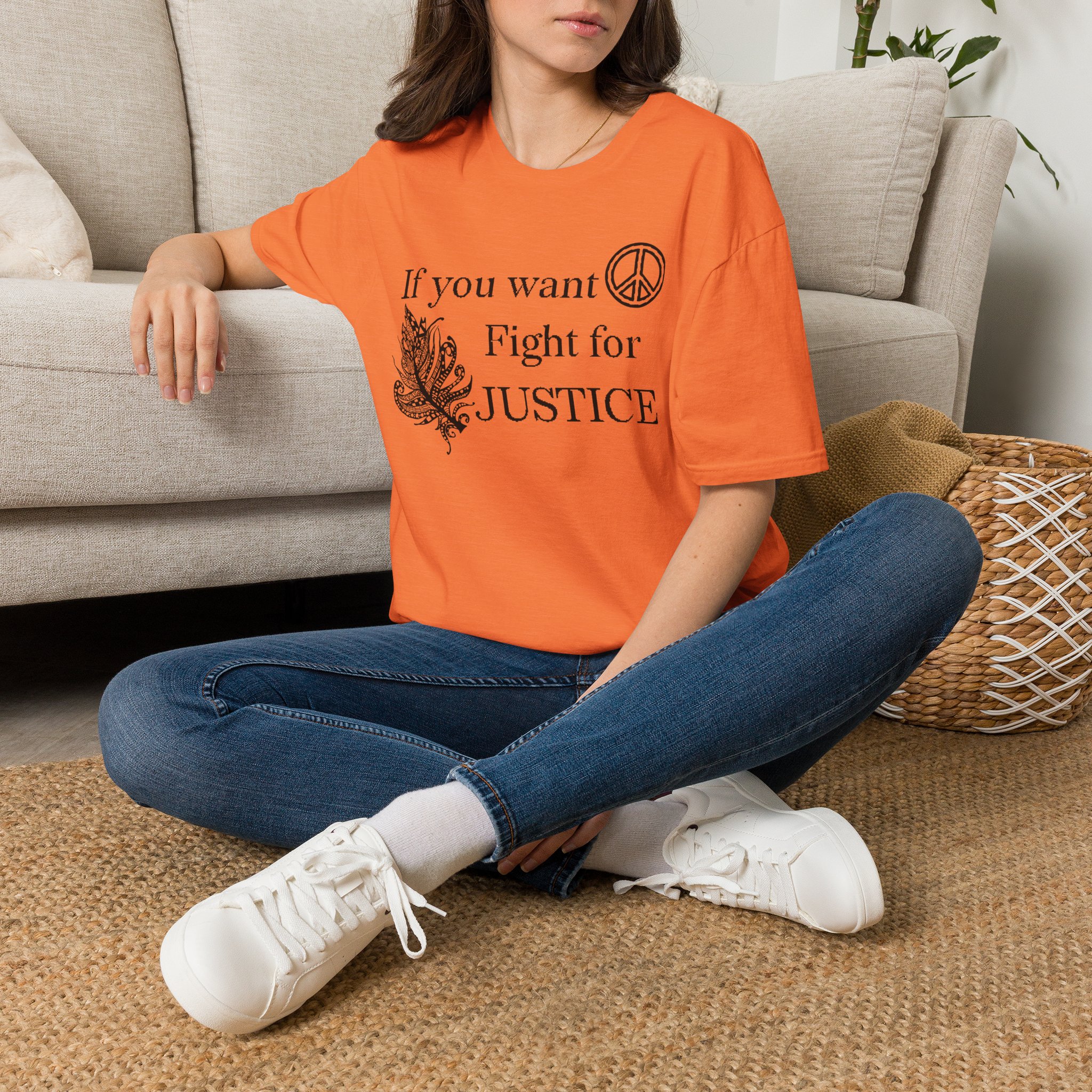 Justice Peace T-Shirt | "If you want peace then fight for justice" Statement Tee - Image 6