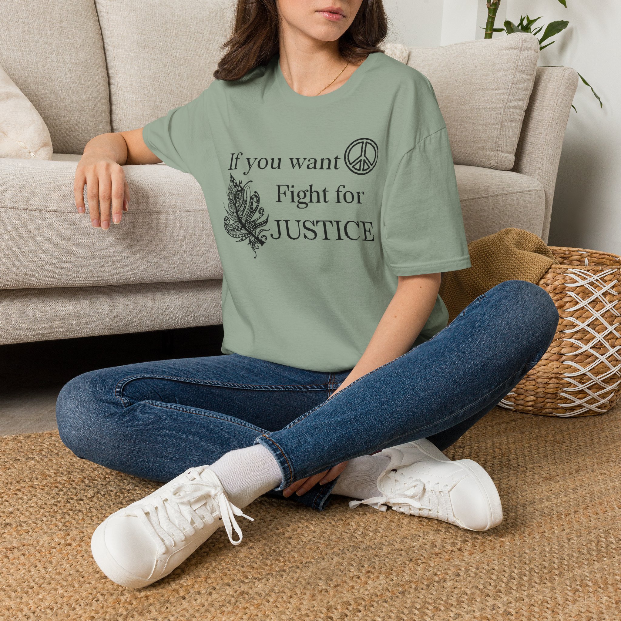 Justice Peace T-Shirt | "If you want peace then fight for justice" Statement Tee - Image 26