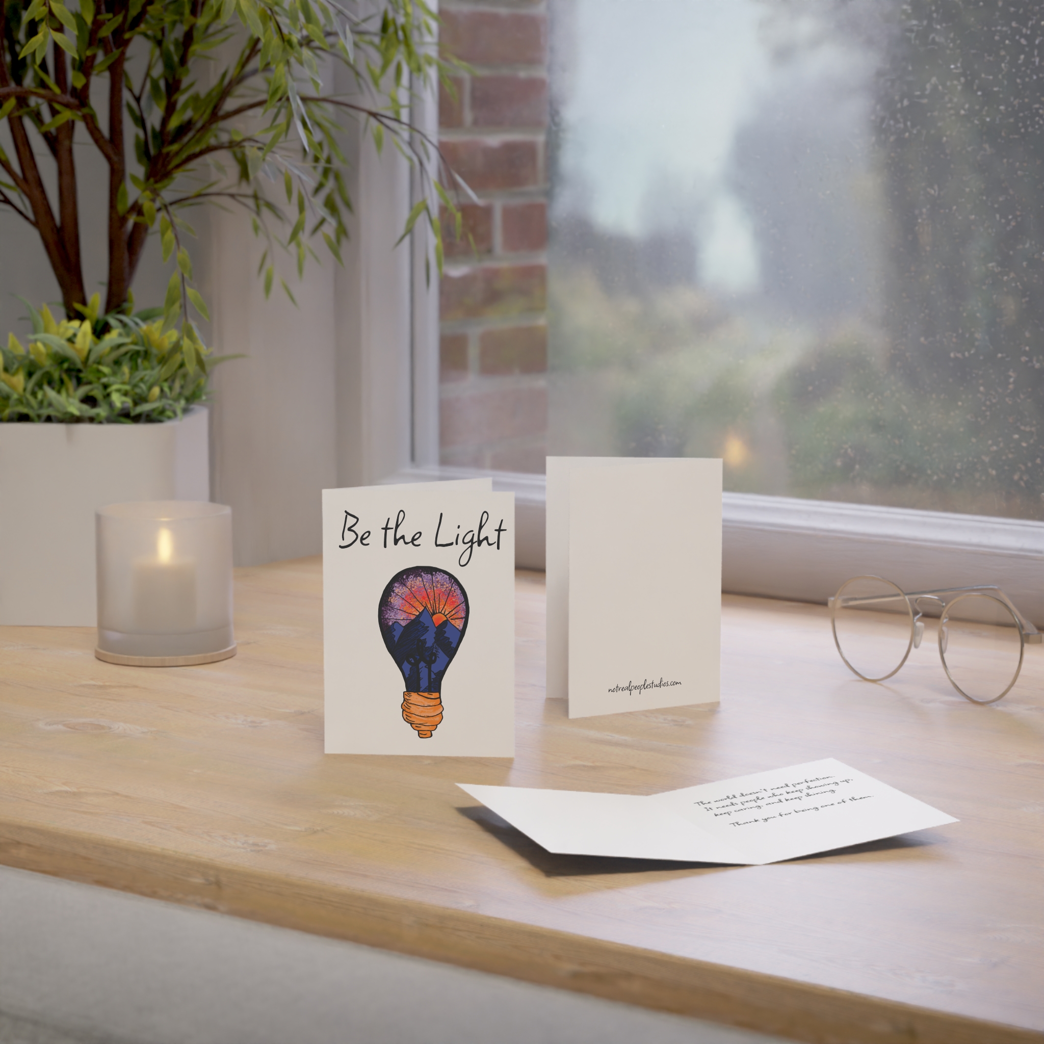 Greeting Card — "Be the Light" Inspirational Lightbulb Design (Single or Bulk Packs) - Image 11