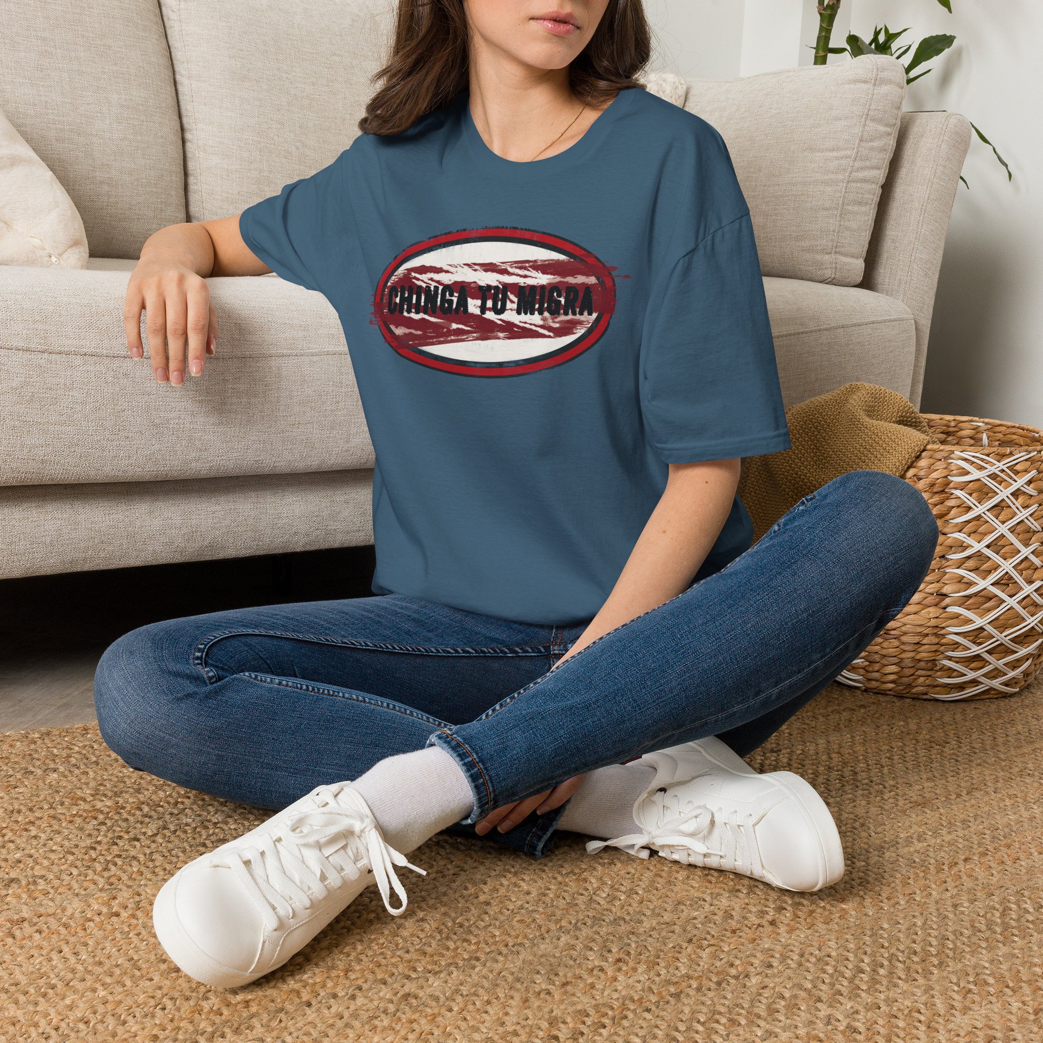 "Chinga Tu Migra" Distressed Political Statement T-Shirt - Image 22