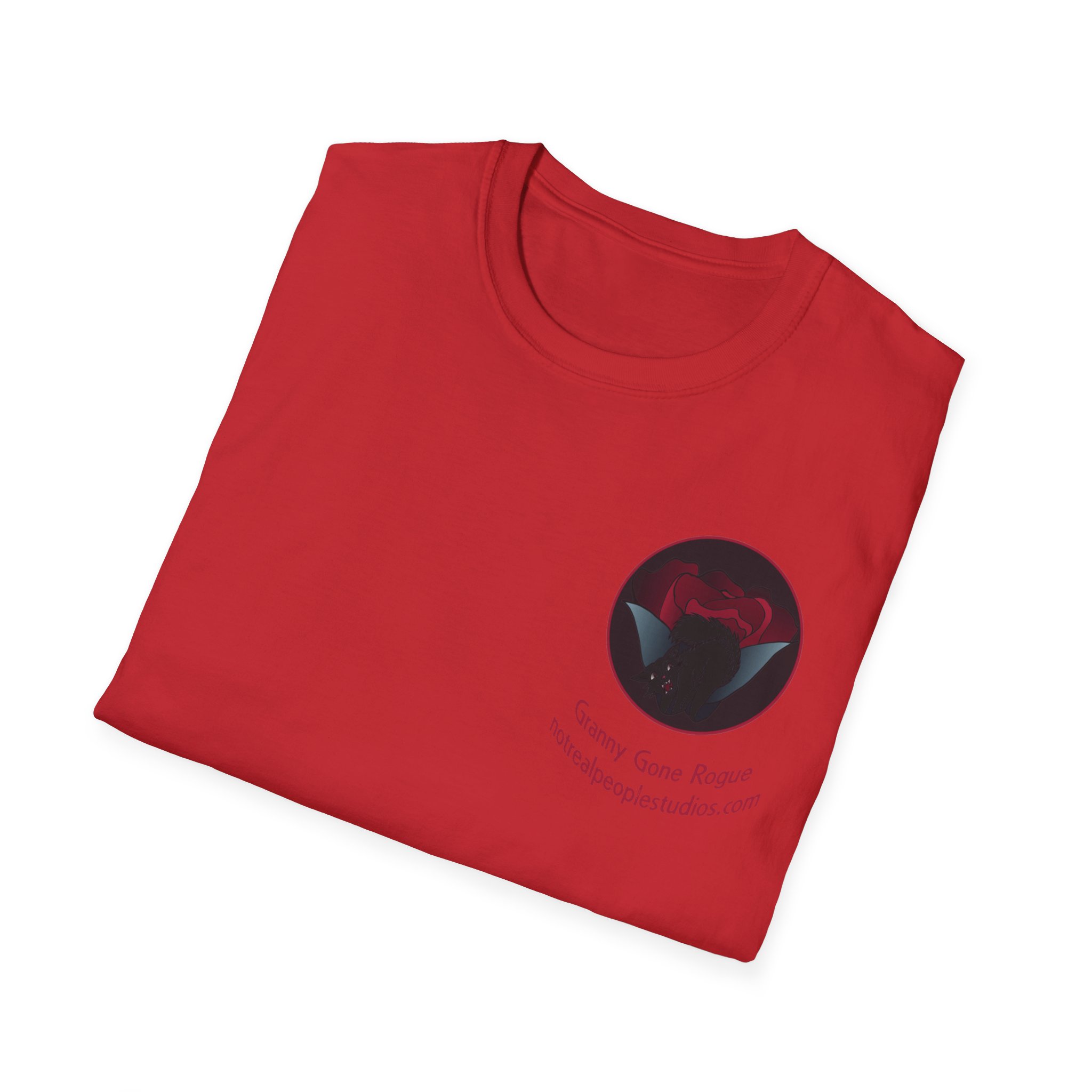 Granny Gone Rogue Logo T-Shirt | Red Rose and Black Cat T-Shirt - Image 44
