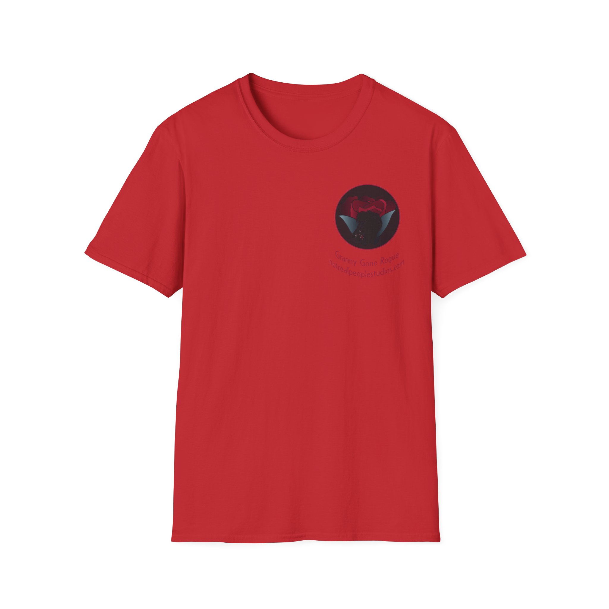 Granny Gone Rogue Logo T-Shirt | Red Rose and Black Cat T-Shirt - Image 41