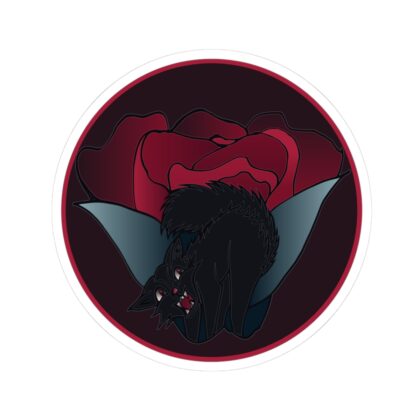 Granny Gone Rogue Sticker |Goth Rose Cat Sticker | Dark Floral Black Cat Kiss-Cut Sticker