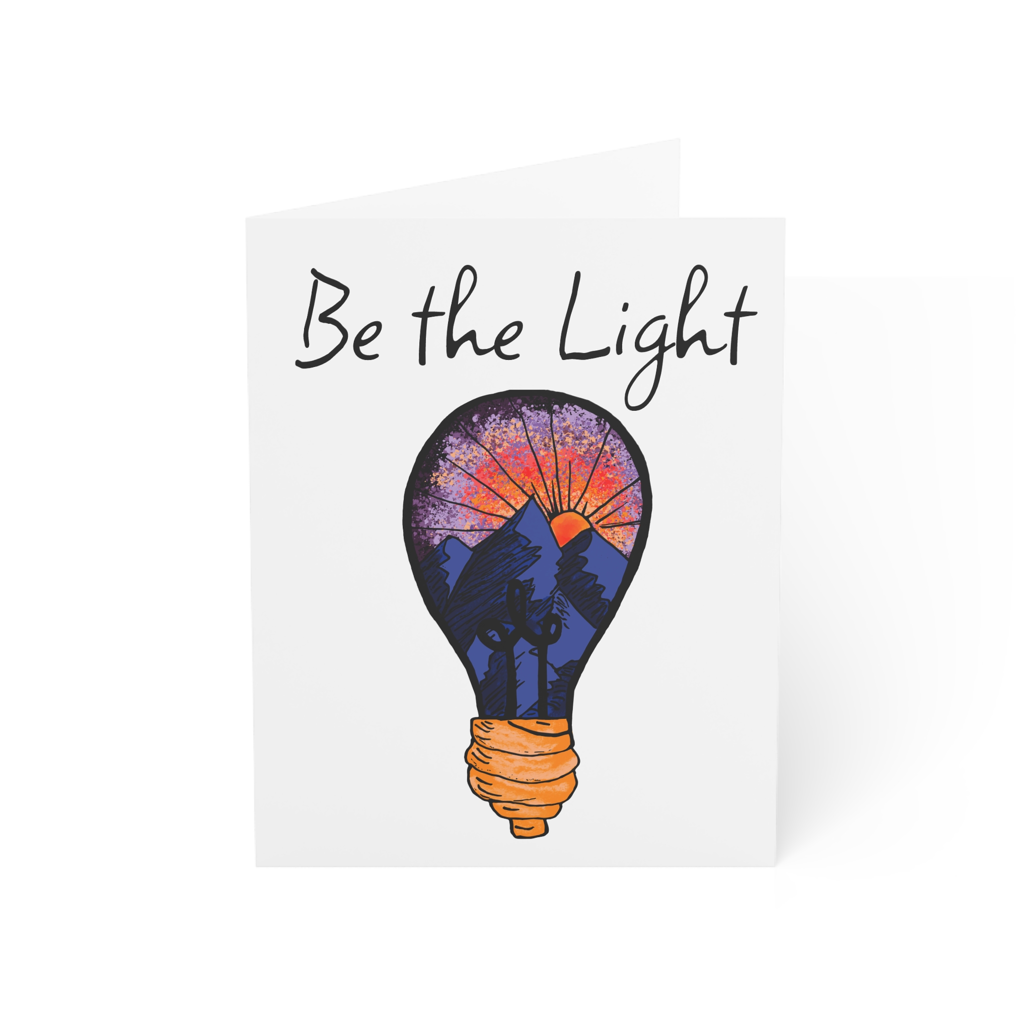 Greeting Card — "Be the Light" Inspirational Lightbulb Design (Single or Bulk Packs) - Image 57