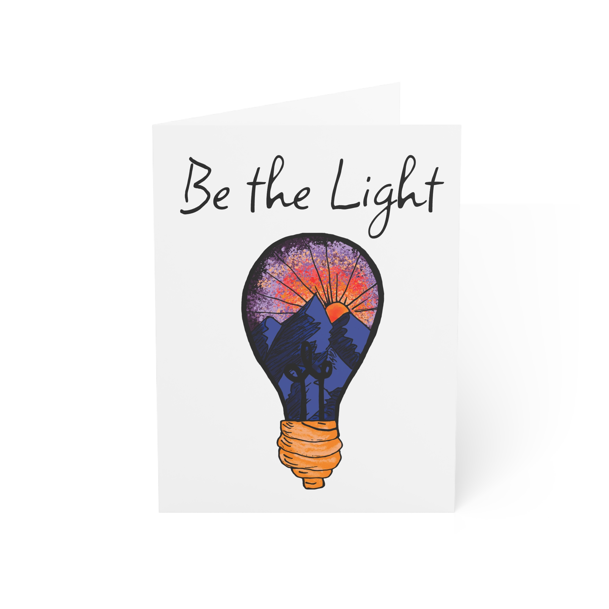 Greeting Card — "Be the Light" Inspirational Lightbulb Design (Single or Bulk Packs) - Image 121