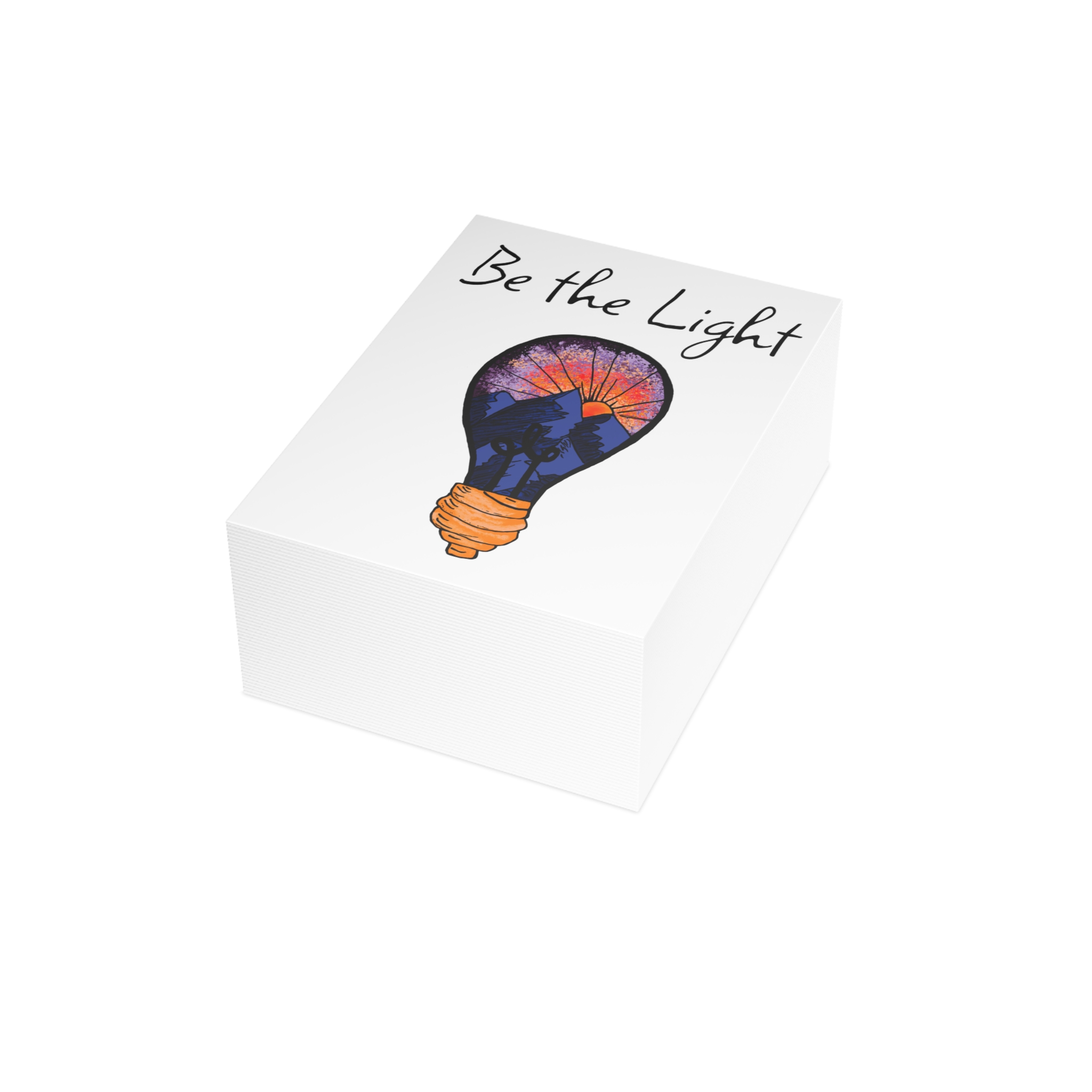 Greeting Card — "Be the Light" Inspirational Lightbulb Design (Single or Bulk Packs) - Image 14