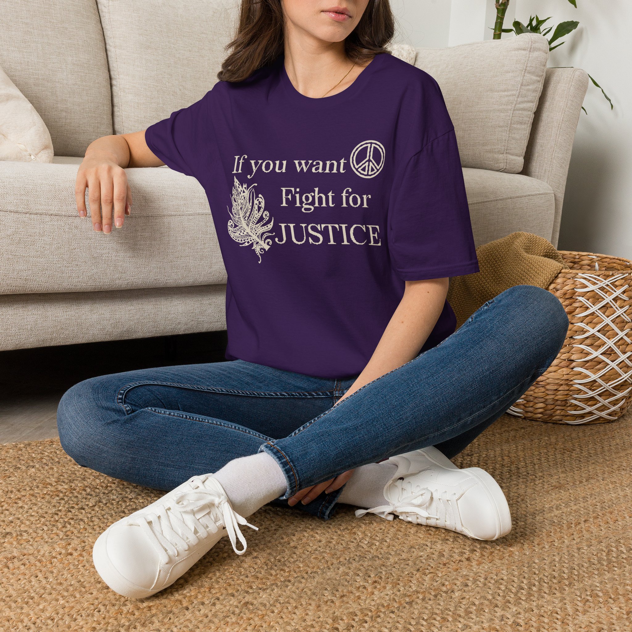 Justice Peace T-Shirt | "If you want peace then fight for justice" Statement Tee - Image 50
