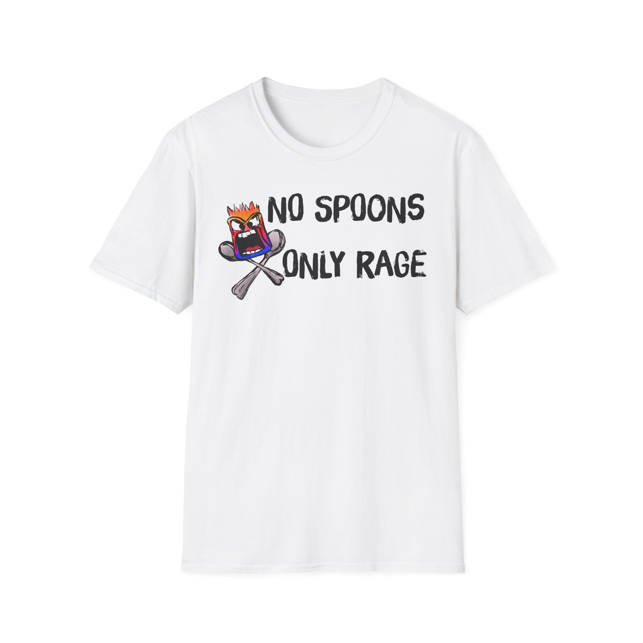 No Spoons Only Rage T-Shirt — Funny Rage Graphic Tee - Image 3