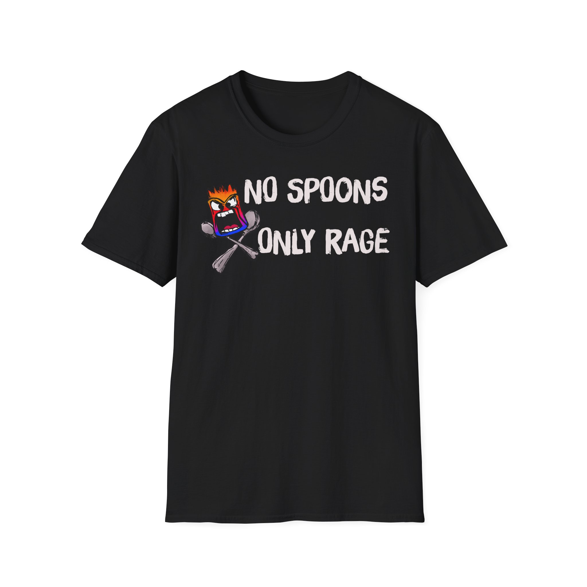 No Spoons Only Rage T-Shirt — Funny Rage Graphic Tee - Image 7