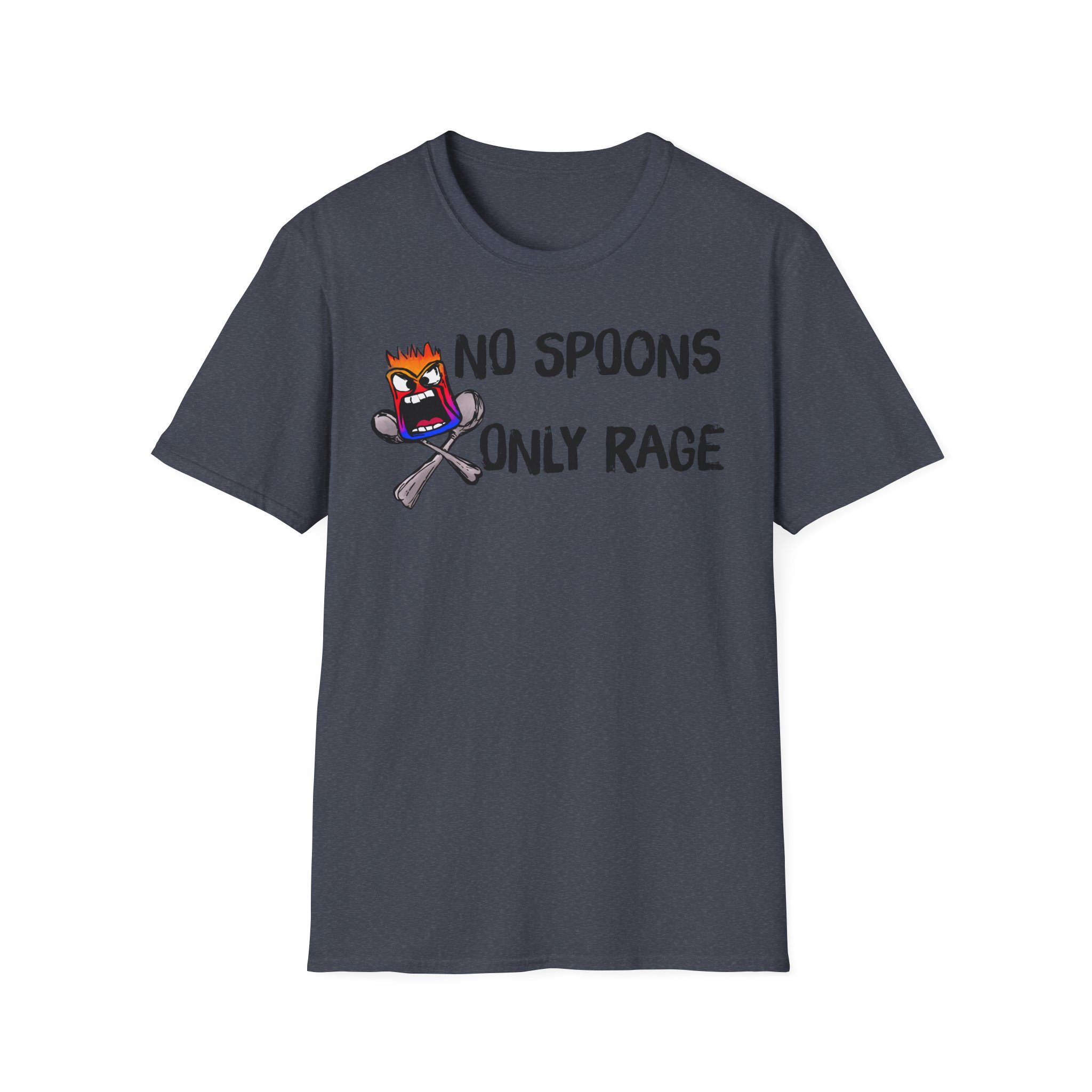 No Spoons Only Rage T-Shirt — Funny Rage Graphic Tee - Image 43