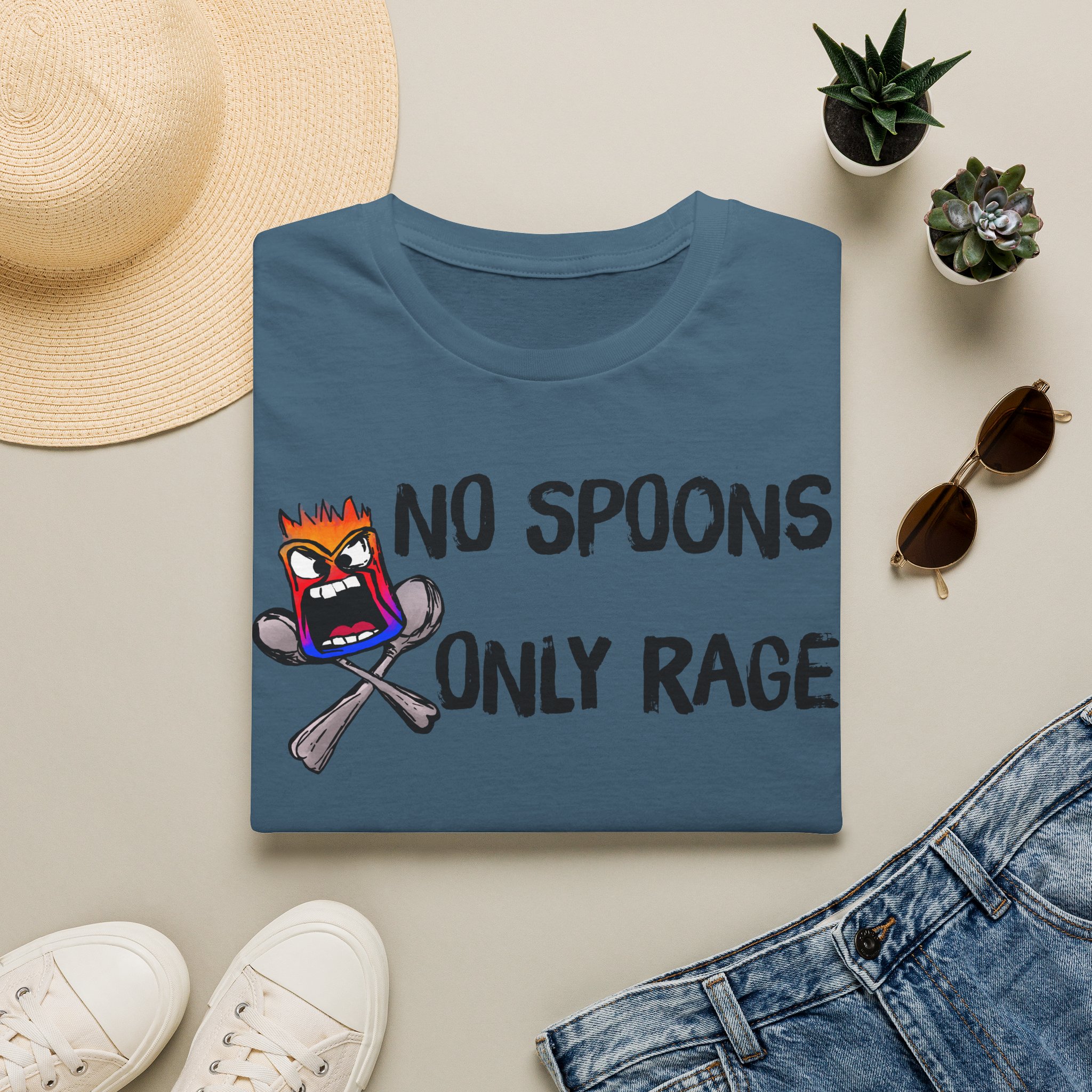 No Spoons Only Rage T-Shirt — Funny Rage Graphic Tee - Image 29