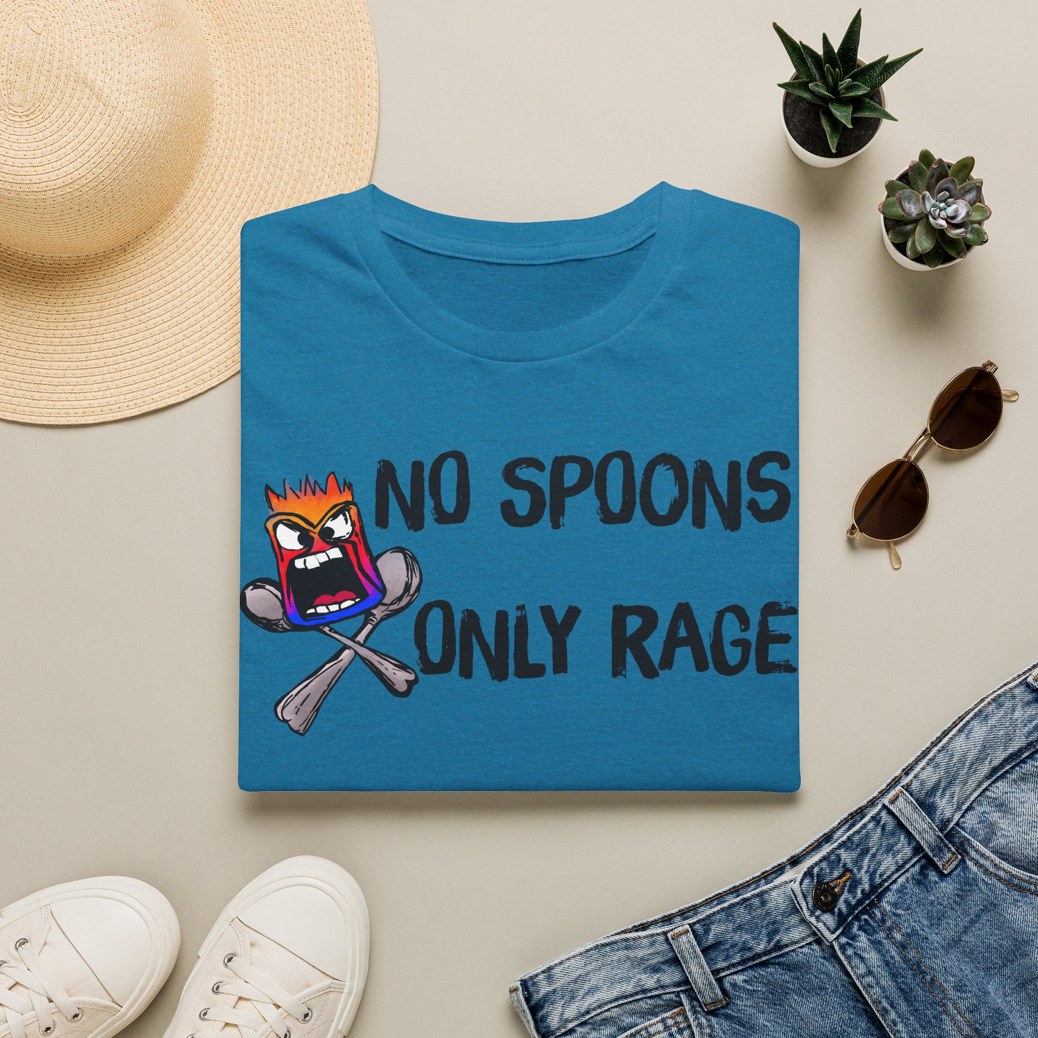 No Spoons Only Rage T-Shirt — Funny Rage Graphic Tee - Image 33