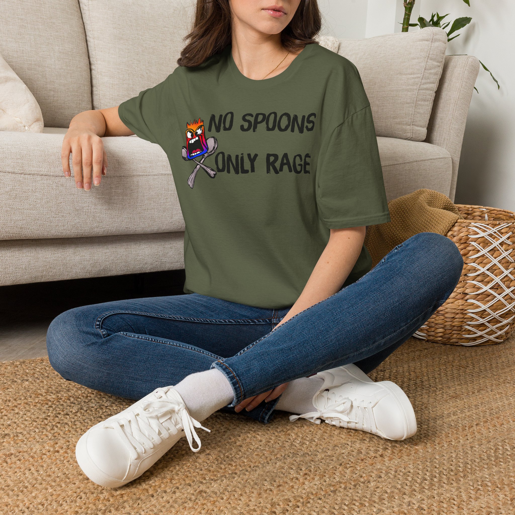 No Spoons Only Rage T-Shirt — Funny Rage Graphic Tee - Image 10