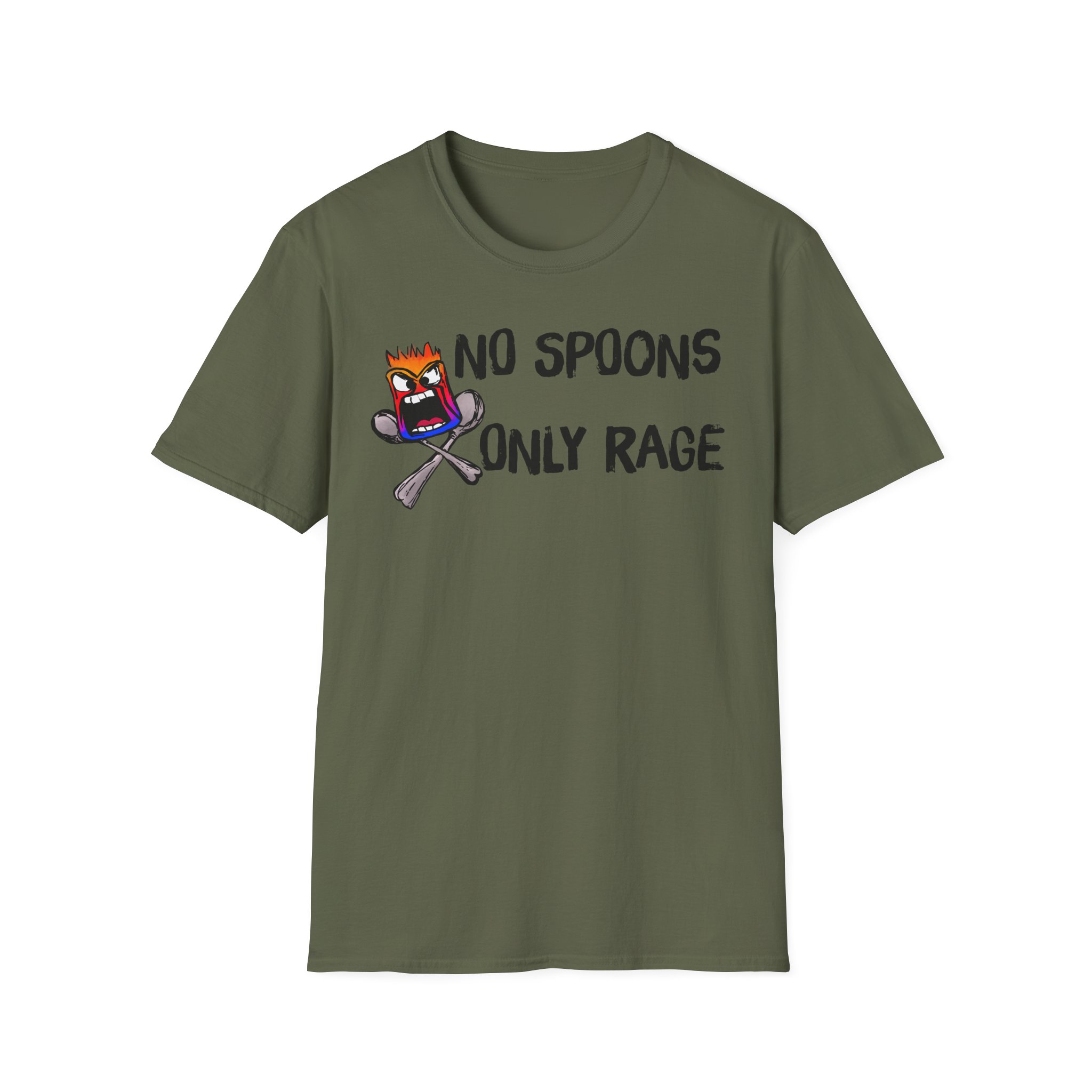 No Spoons Only Rage T-Shirt — Funny Rage Graphic Tee - Image 11