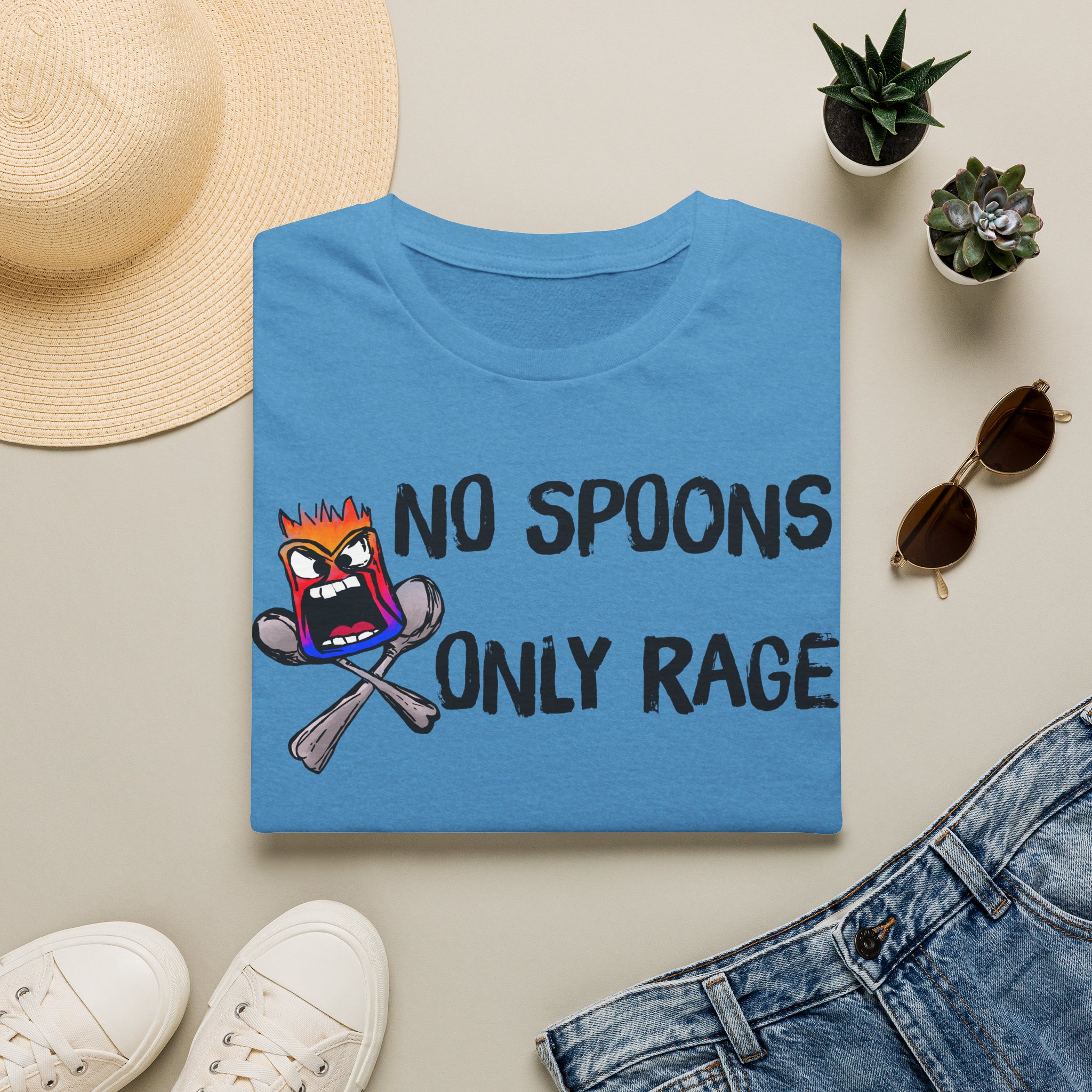 No Spoons Only Rage T-Shirt — Funny Rage Graphic Tee - Image 17