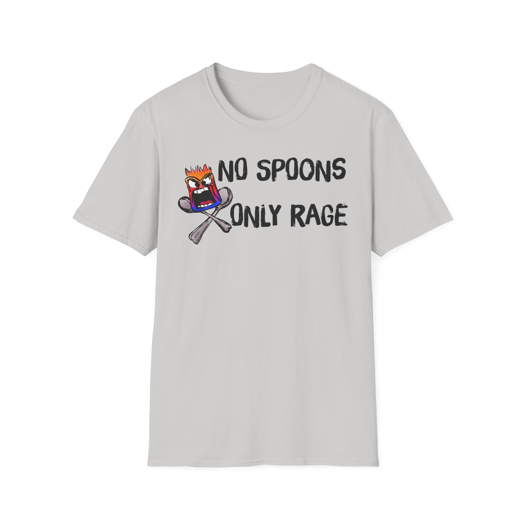 No Spoons Only Rage T-Shirt — Funny Rage Graphic Tee - Image 15