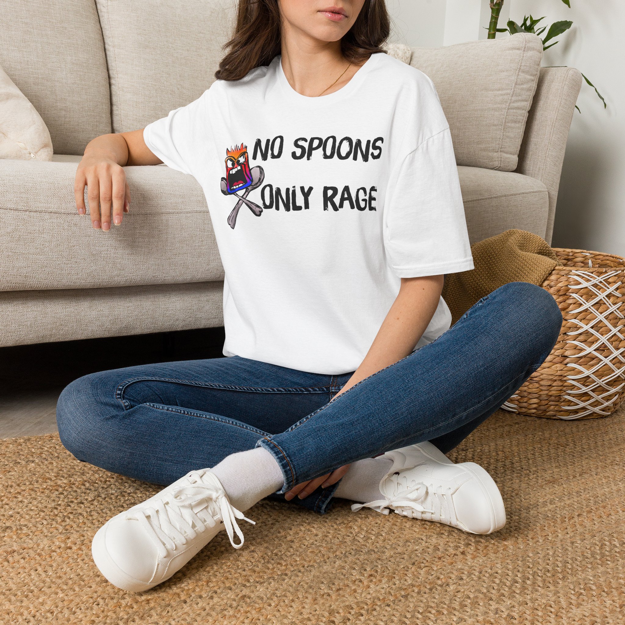 No Spoons Only Rage T-Shirt — Funny Rage Graphic Tee - Image 2