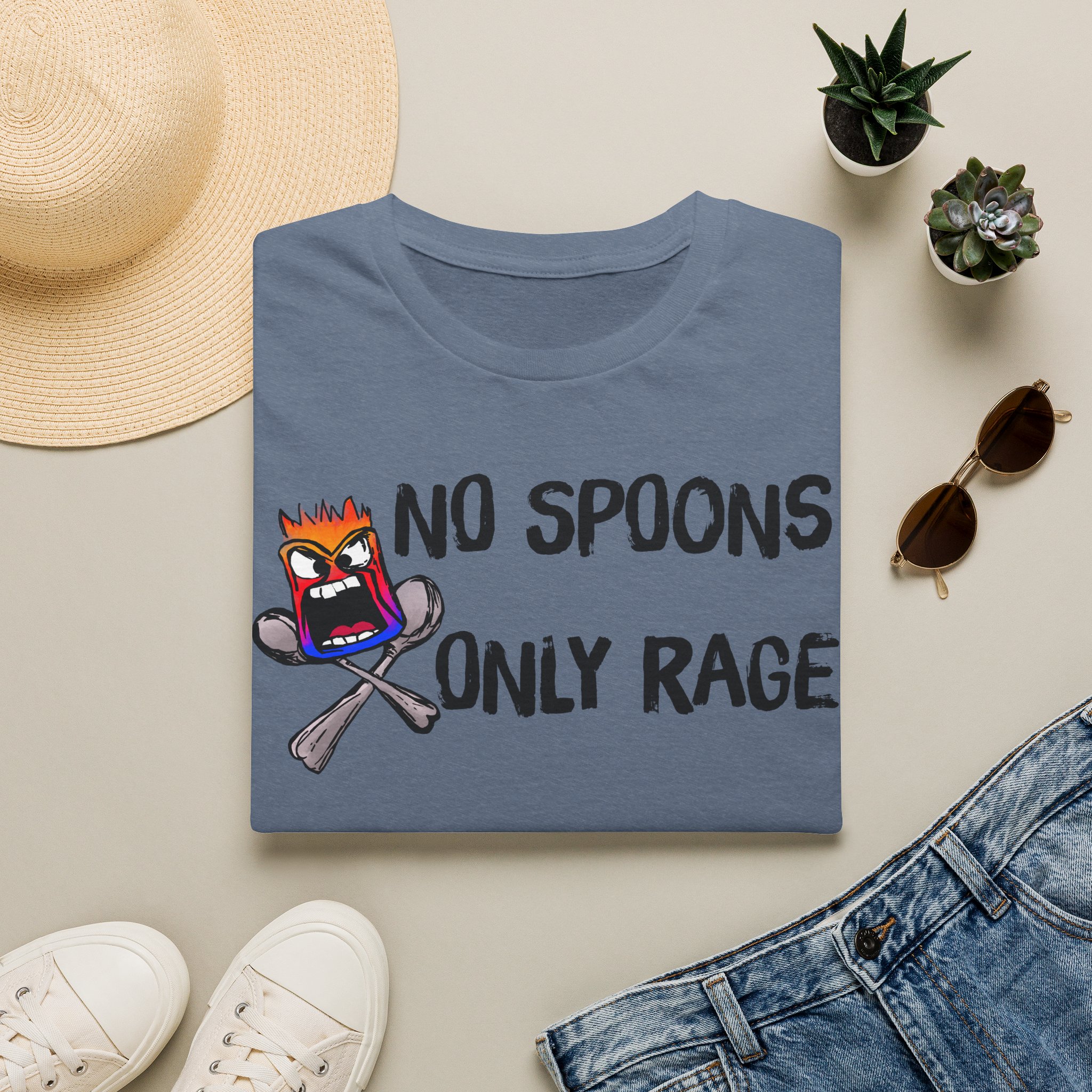 No Spoons Only Rage T-Shirt — Funny Rage Graphic Tee - Image 25