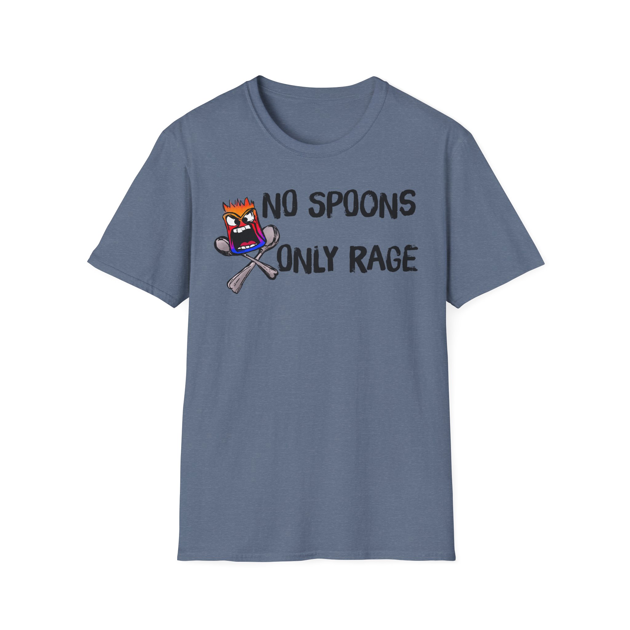 No Spoons Only Rage T-Shirt — Funny Rage Graphic Tee - Image 27