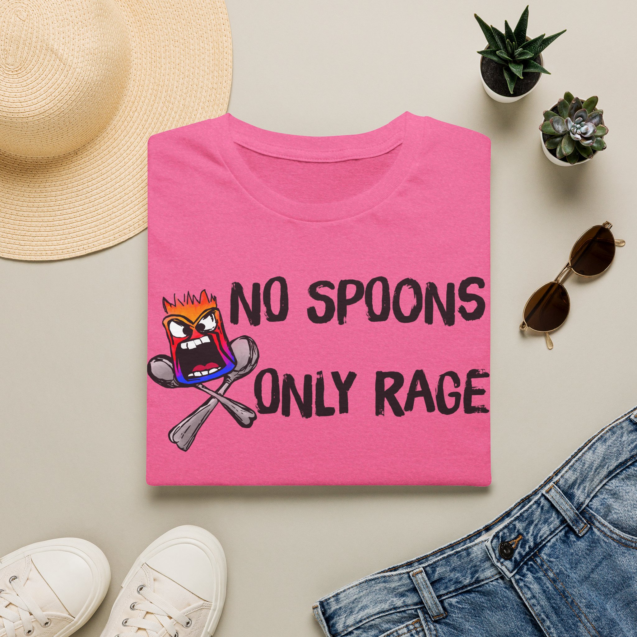 No Spoons Only Rage T-Shirt — Funny Rage Graphic Tee - Image 45