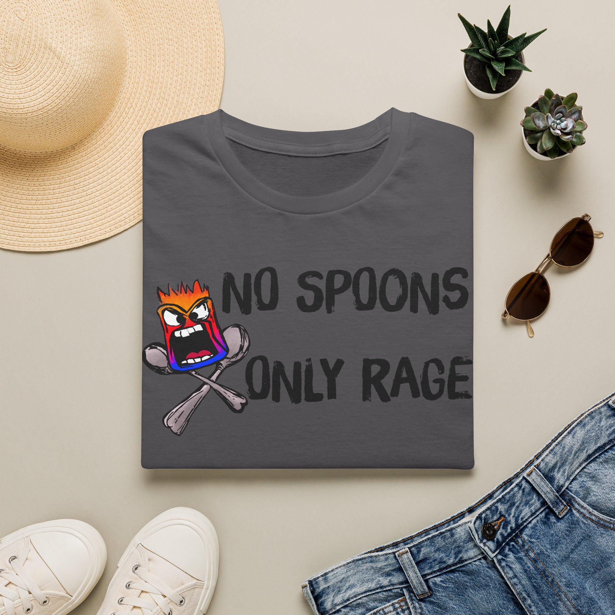 No Spoons Only Rage T-Shirt — Funny Rage Graphic Tee - Image 37