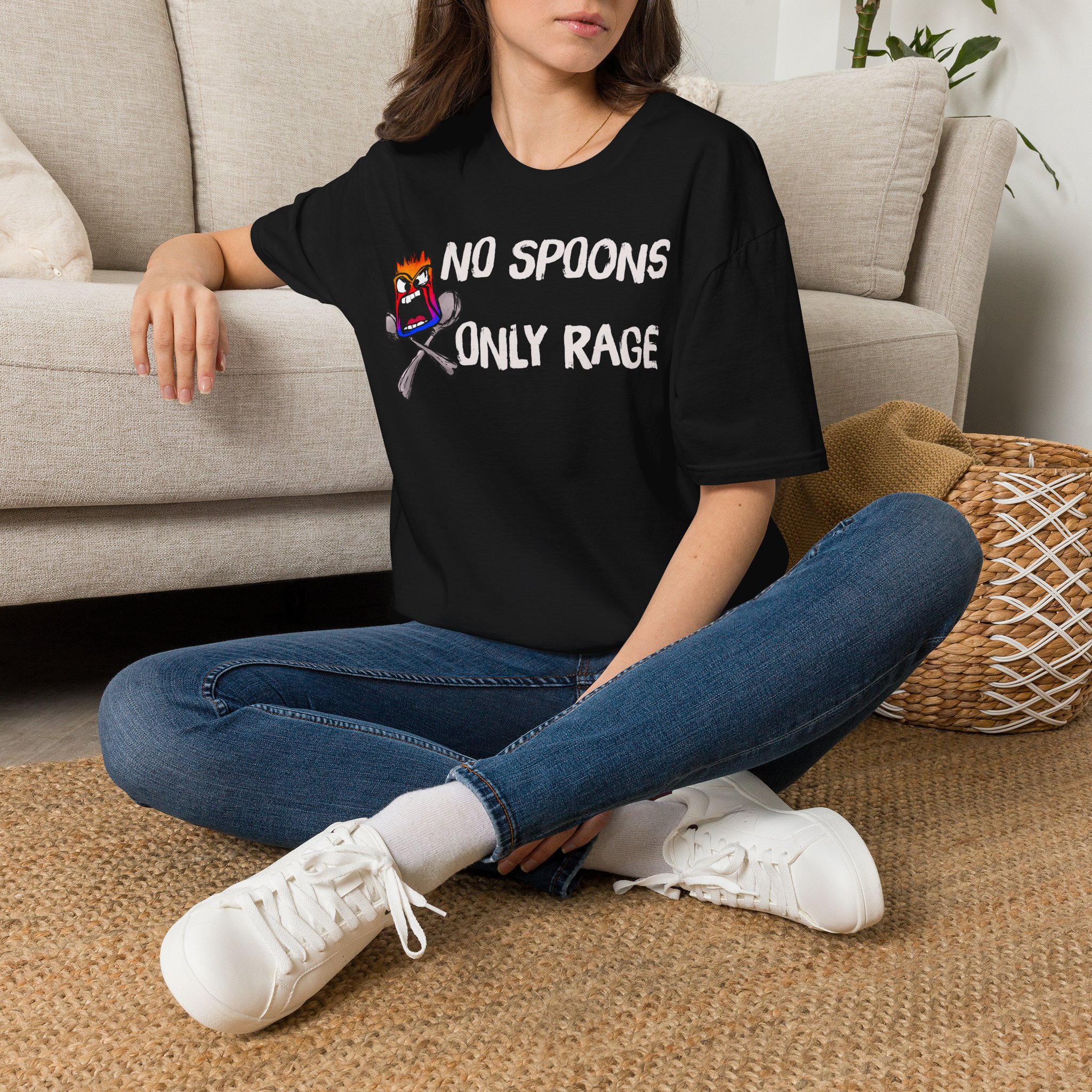 No Spoons Only Rage T-Shirt — Funny Rage Graphic Tee - Image 6